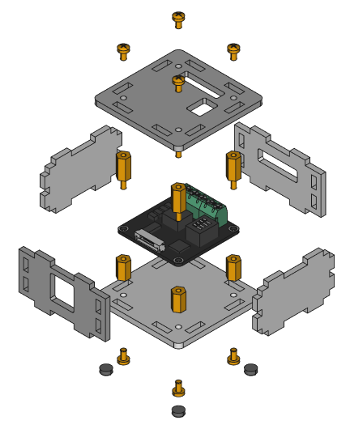 Exploded assembly drawing for RS485 Bricklet