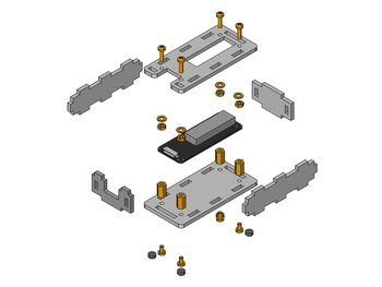 Exploded assembly drawing for Segment Display 4x7 Bricklet