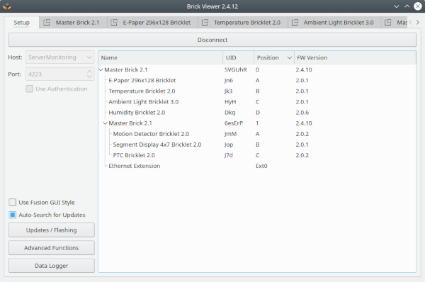Server Room Monitoring Hardware update in Brick Viewer