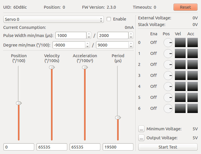 Servo Brick in Brick Viewer