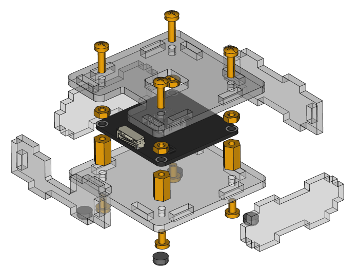 Exploded assembly drawing for Thermal Imaging Bricklet
