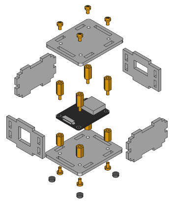 Exploded assembly drawing for Thermocouple Bricklet