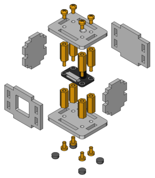 Exploded assembly drawing for Tilt Bricklet