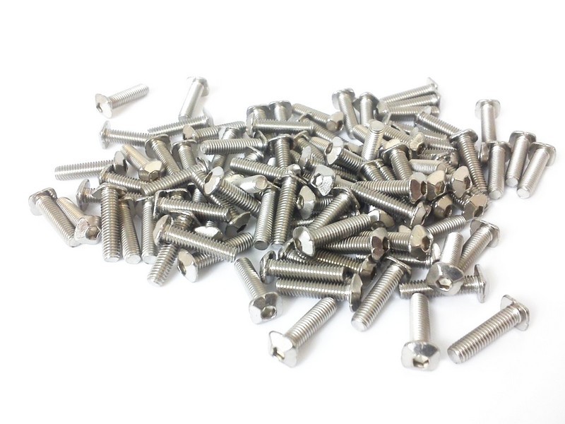 M3 Square Headed Bolts with Hex Hole, 12mm, 100pcs